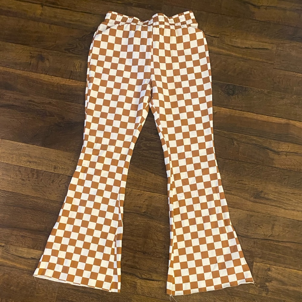 Grayson Threads Checkered Flared Leg Lounge/Sweatpants